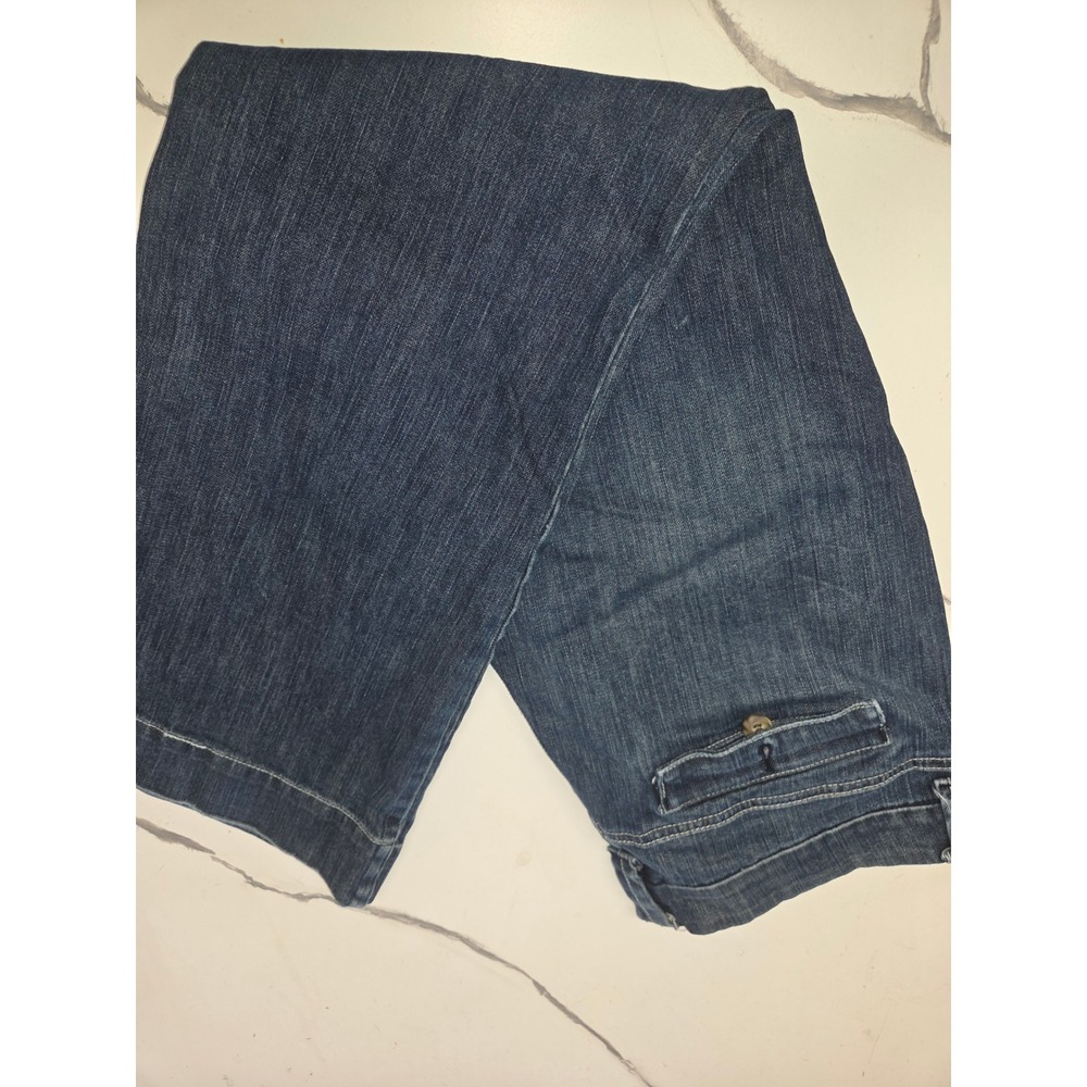 New York & Company 42nd St Trouser Wide Leg Jeans Dark Wash Denim Size 14 Av